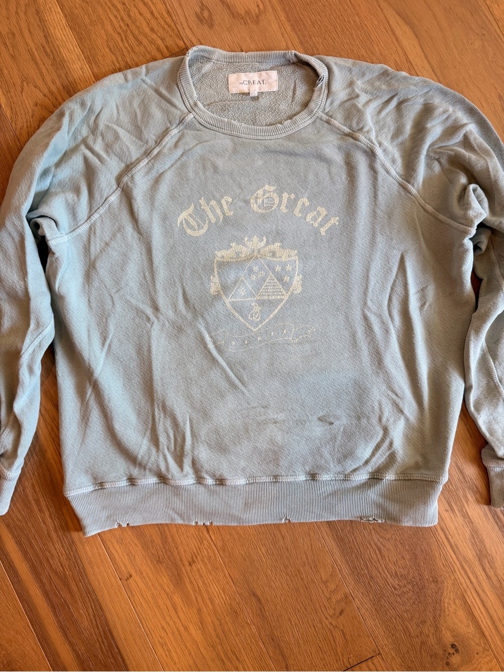 THE GREAT. Women's Crewneck Sweatshirt in Green - THE GREAT. Size 0